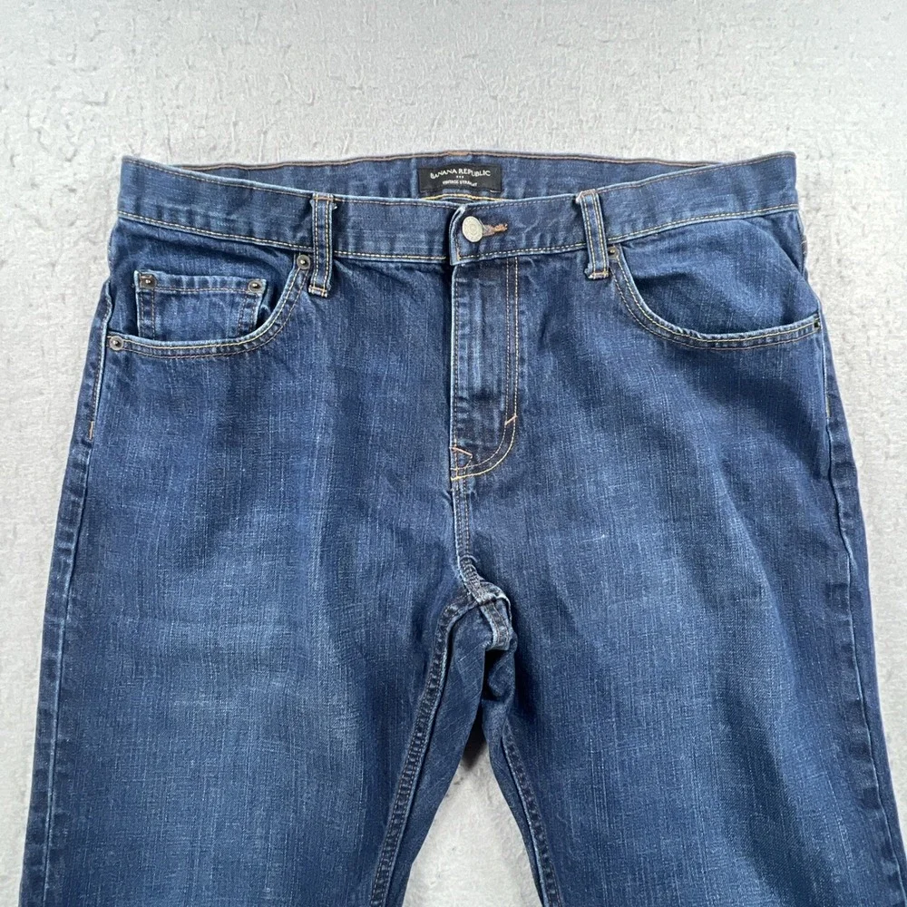 Banana Republic Mens Vintage Straight Jeans Blue Denim 36x34 859112-00
